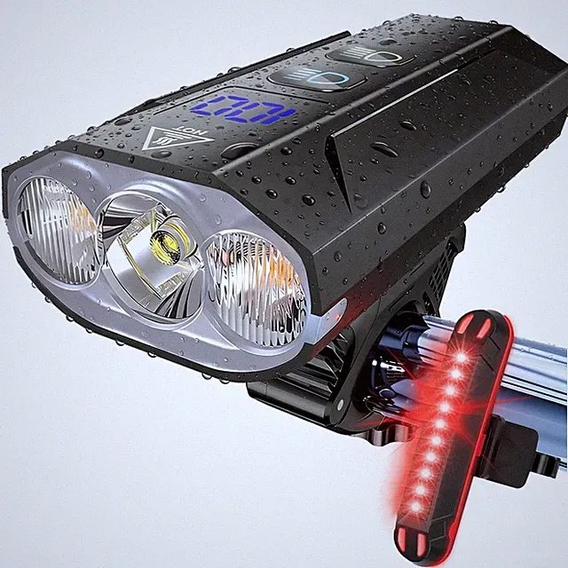 Bike Lights for Night Riding - 8000 Lumens Super Bright Bicycle Headlight Tai...