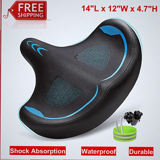 CDYWD Oversized Bike Seat For Men Women Comfort, Extra Wide Bicycle Seat Cushion
