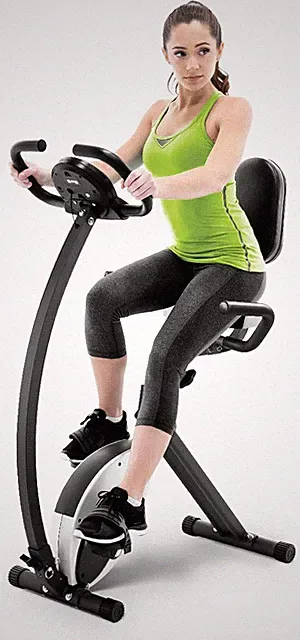 Foldable Upright Exercise Bike with Adjustable Resistance for Cardio Workout & S