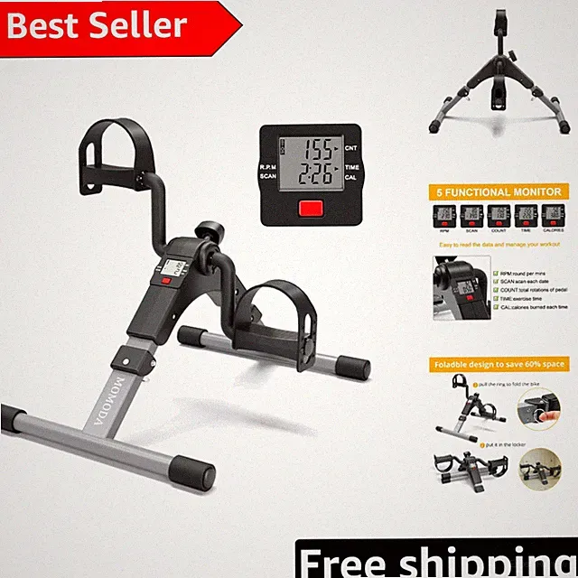 Lightweight Portable Exercise Bike with LCD Display - Ideal for Home & Office