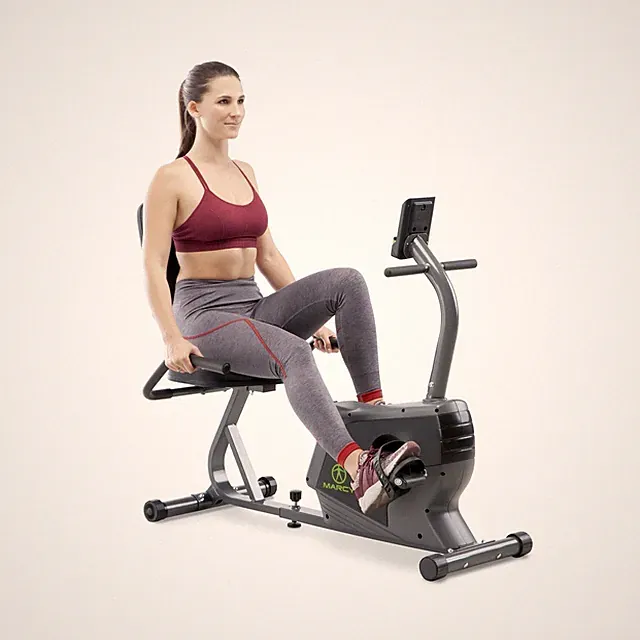 Marcy Magnetic Recumbent Exercise Bike For Home and Home Gym, With Digital Mo...
