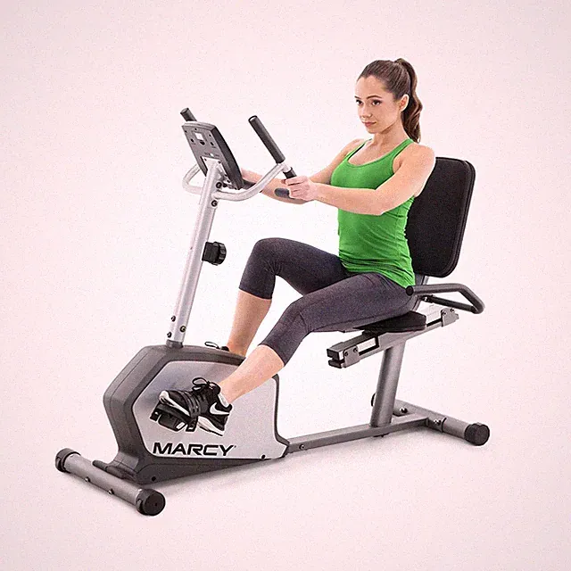 Marcy Recumbent Exercise Bike with Adjustable Seat and 8 Resistance Levels, 3...