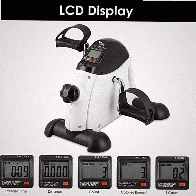 Mini Exercise Bike Portable Foot Cycle Arm&Leg Peddler Machine With LCD Displays