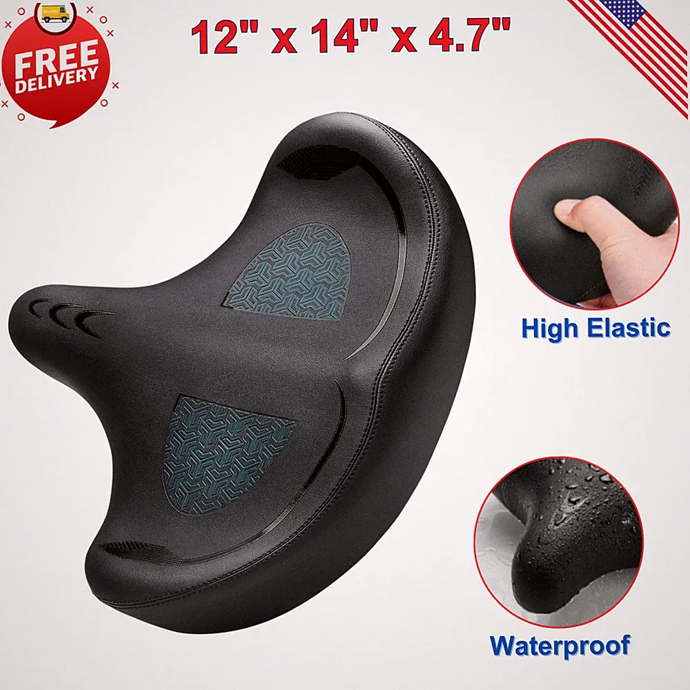 Oversized Bike Seat for Men & Women Comfort, Extra Wide Soft Padded Bicycle Seat