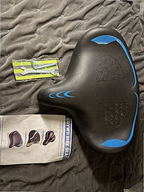 Oversized Bike Seat Wide Cushion Comfort Padded Saddle for Indoor Outdoor Ride