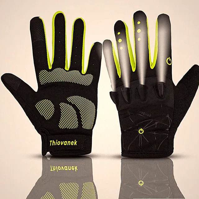 Rechargeable 4 LED Flashlight Cycling Gloves Hands Free Led Flashlight for Ru...