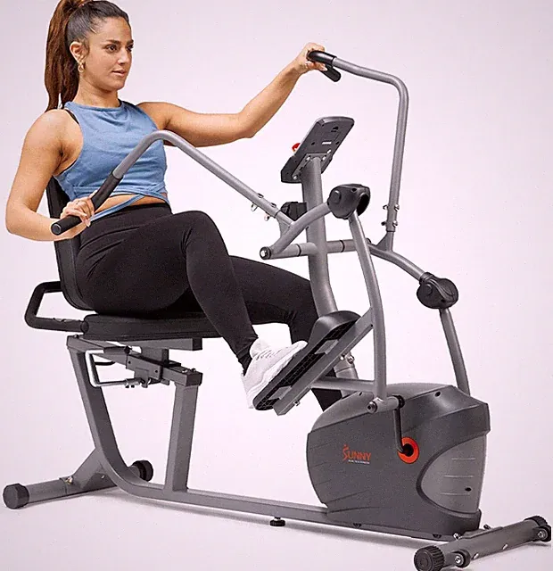 Smart Recumbent Bike, Full-Body Home Training with Arm/Leg Exercisers, Indoor Cy